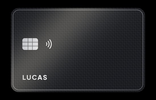 Cartão black de fibra de carbono com nome personalizado