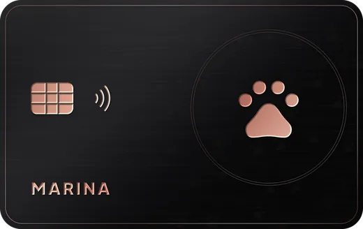 Cartão premium: Patinhas rosé